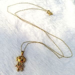 Gold-plate Sterling Silver Girl Pendant Necklace